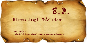 Birnstingl Márton névjegykártya